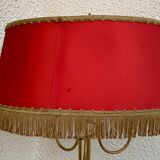 Vintage brass floor lamp in scale and opaline 1950