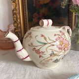 Théière en terre de fer polychrome K&G Luneville Bleuet