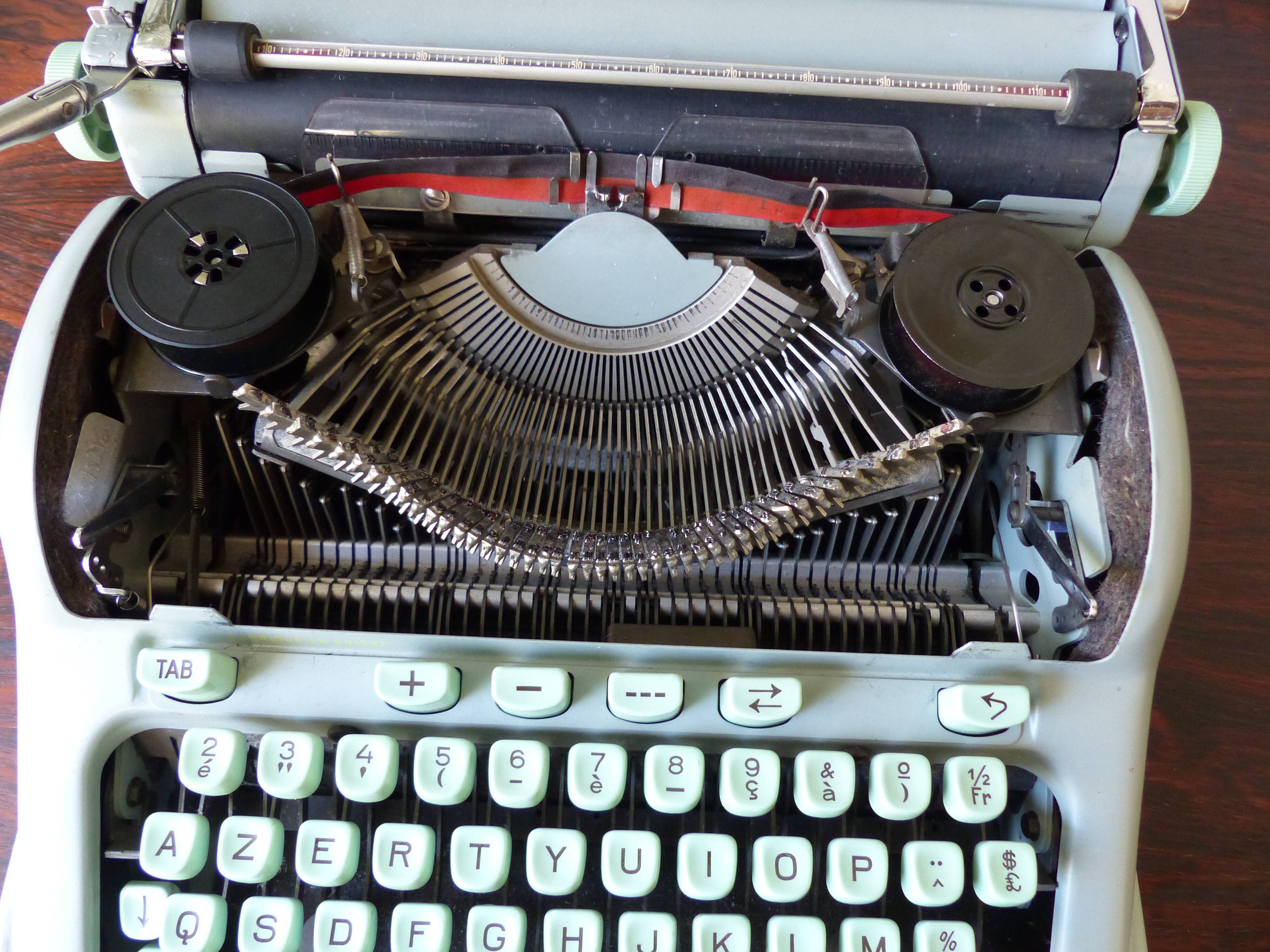 Mint green Hermes 3000 typewriter