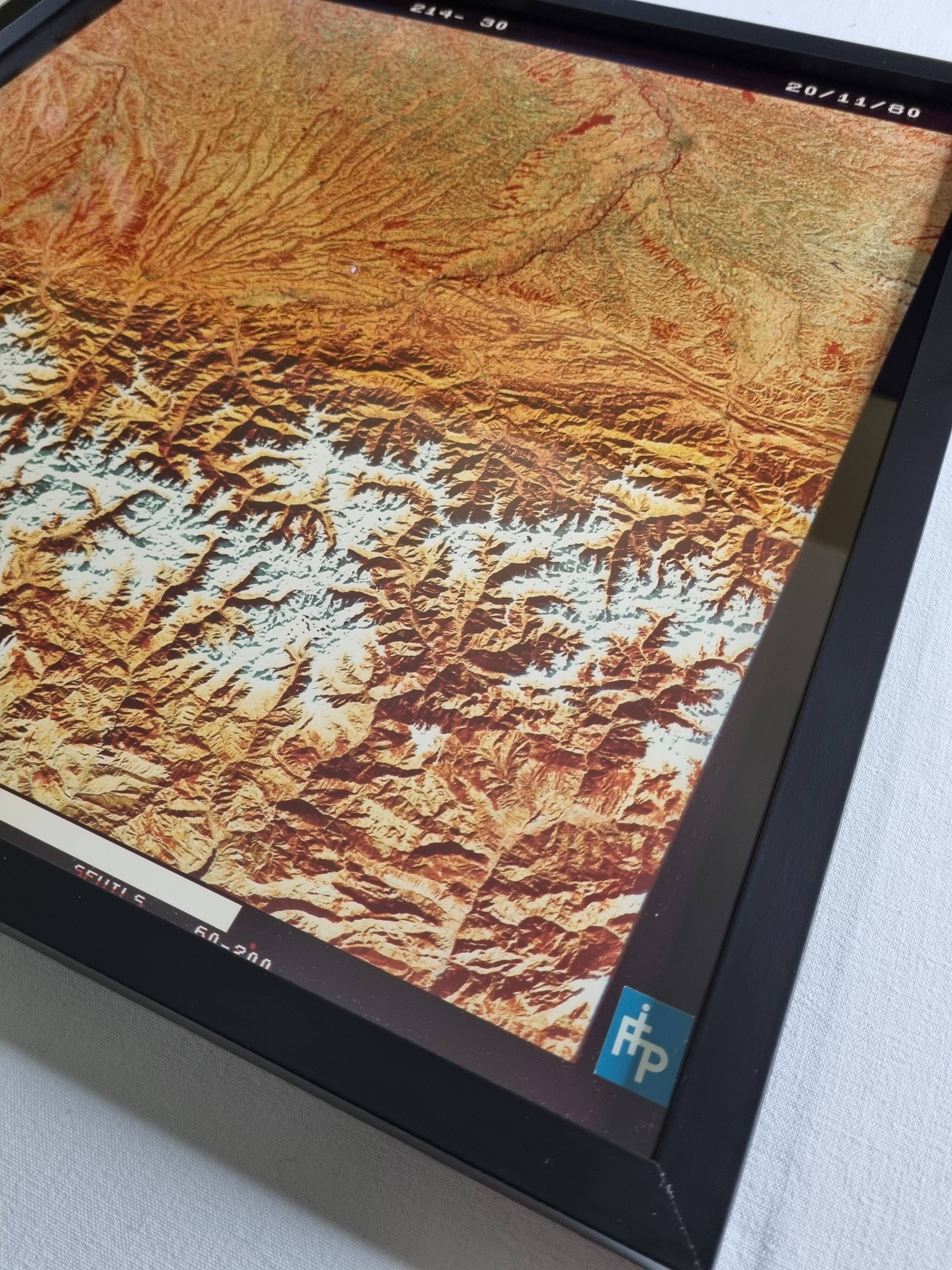 Framed Satellite Photograph - Landsat Image 1980, 42 x 42 cm