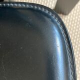 Set of 4 chairs black leather Pietro Constantini Italy 1970