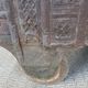 Old Vintage Indian Box on Wooden Wheels Early 20th S