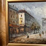 Oil painting on canvas: the Porte Saint Martin Paris 20th century