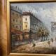 Oil painting on canvas: the Porte Saint Martin Paris 20th century