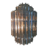 Clear “triedro” murano glass wall sconce
