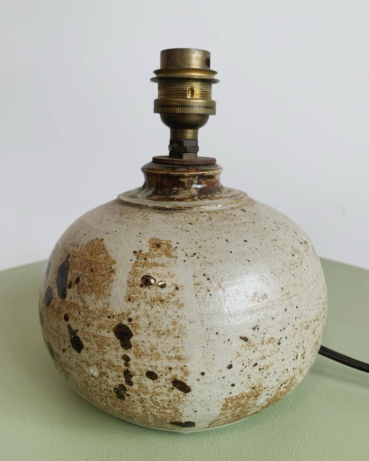 Vintage enamelled stoneware lamp base