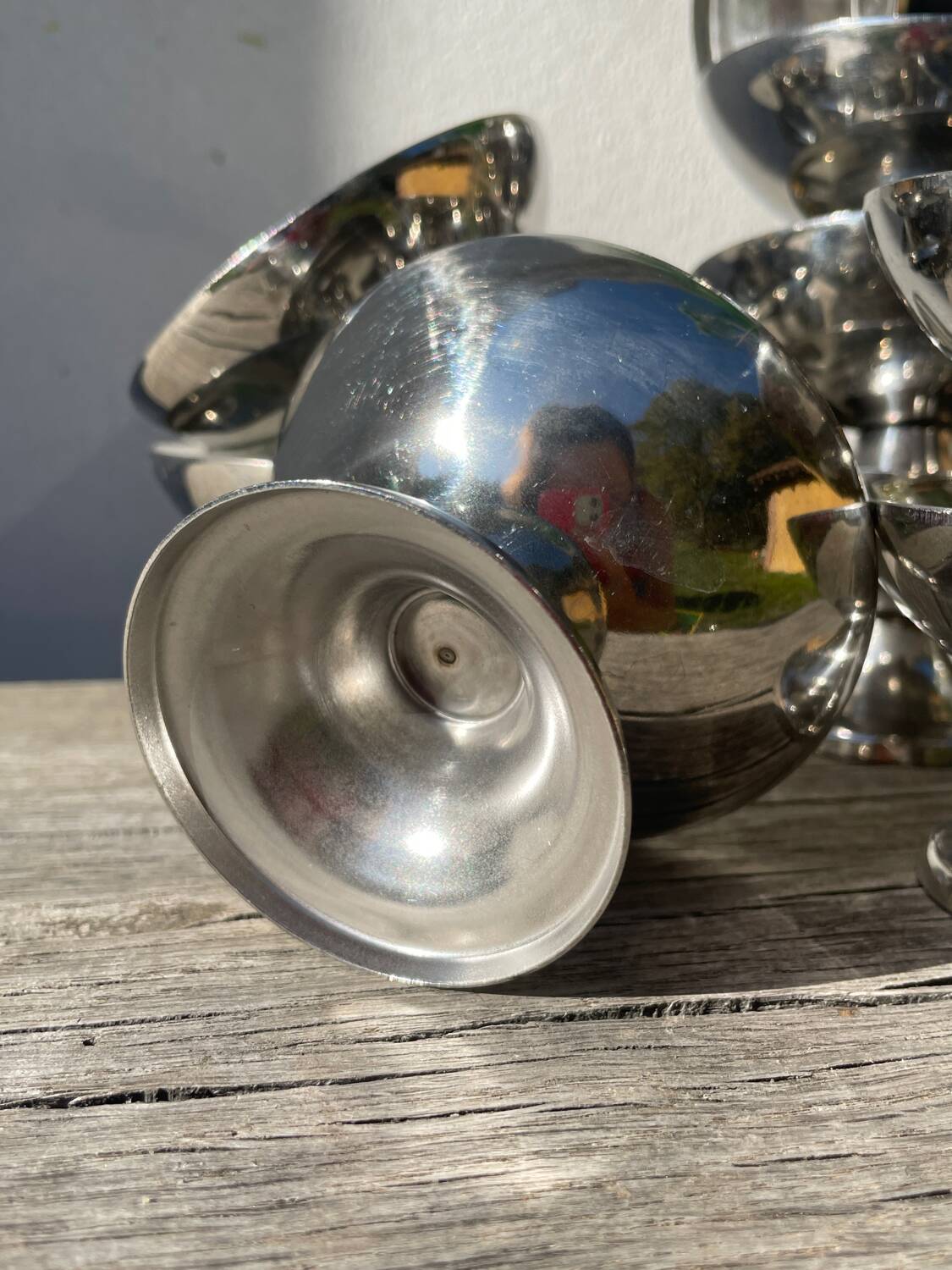 10 stainless steel cups 1970