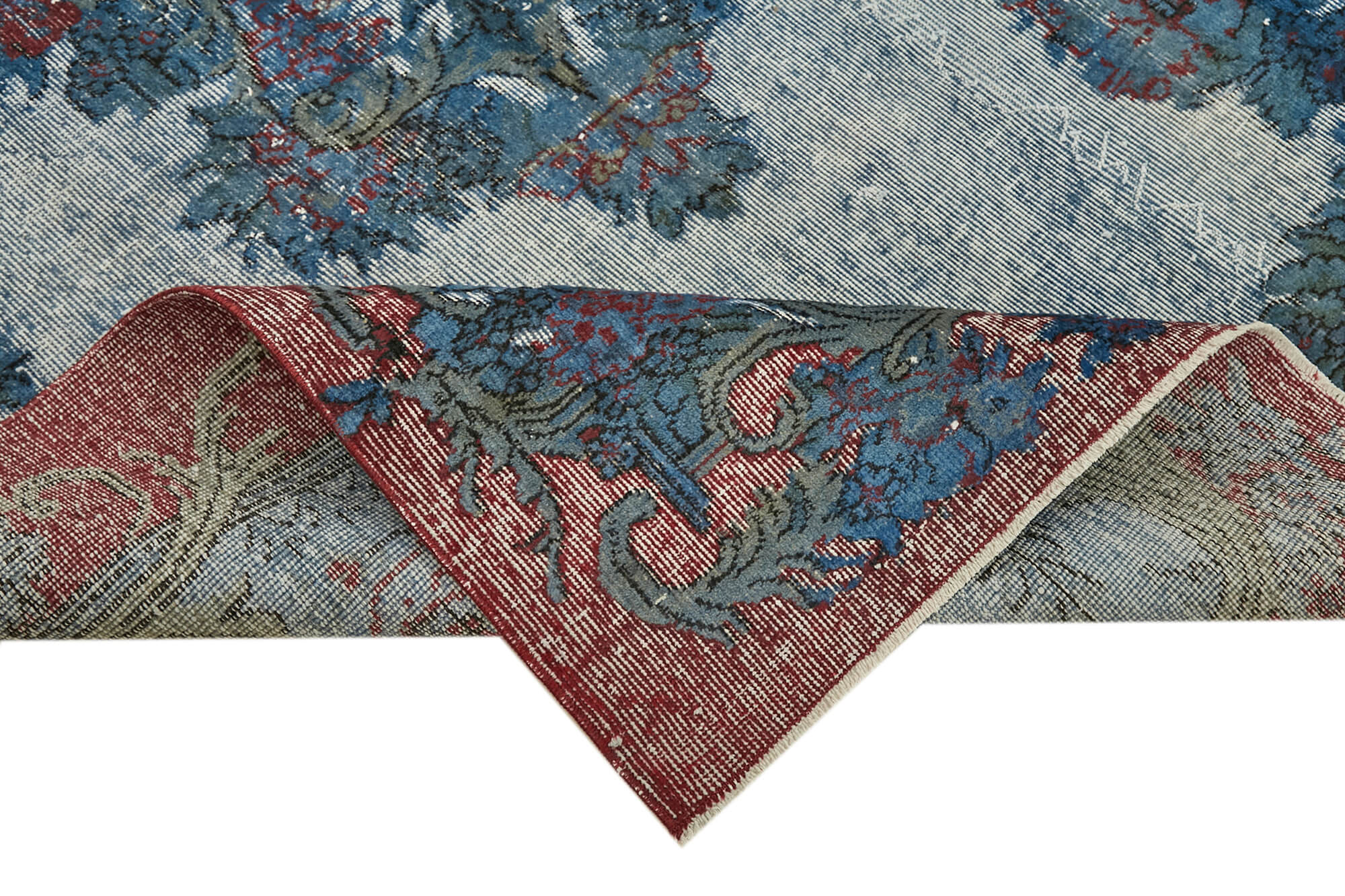 Hand-knotted antique oriental 1970s 163 cm x 267 cm blue carpet