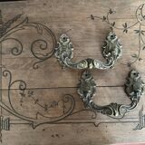 Pair of large antique bronze handles, L. Pinet 19th century