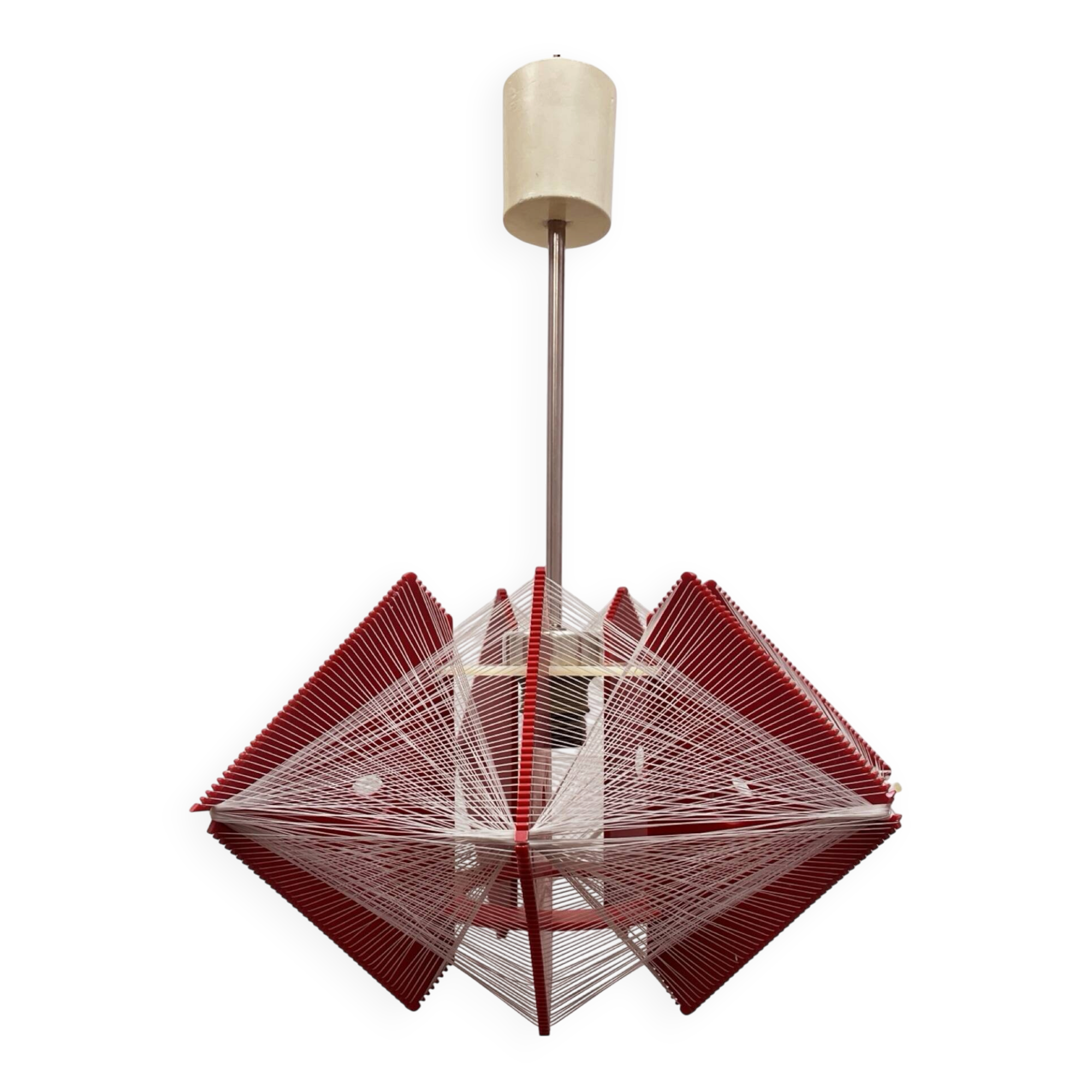 "Rozwój" Kłobuck hanging string lamp, Polish design from the PRL 1970