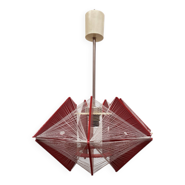 "Rozwój" Kłobuck hanging string lamp, Polish design from the PRL 1970