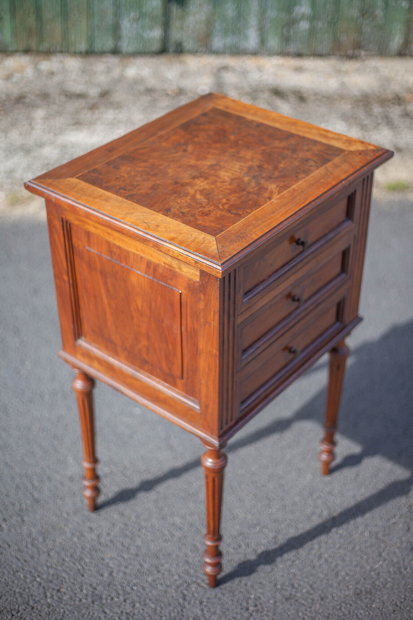 Vintage wood bedside table