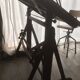 Wooden architect's table and metal movable arm 1950