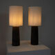 Set of two ceramic sculptural table lamps by Töreboda