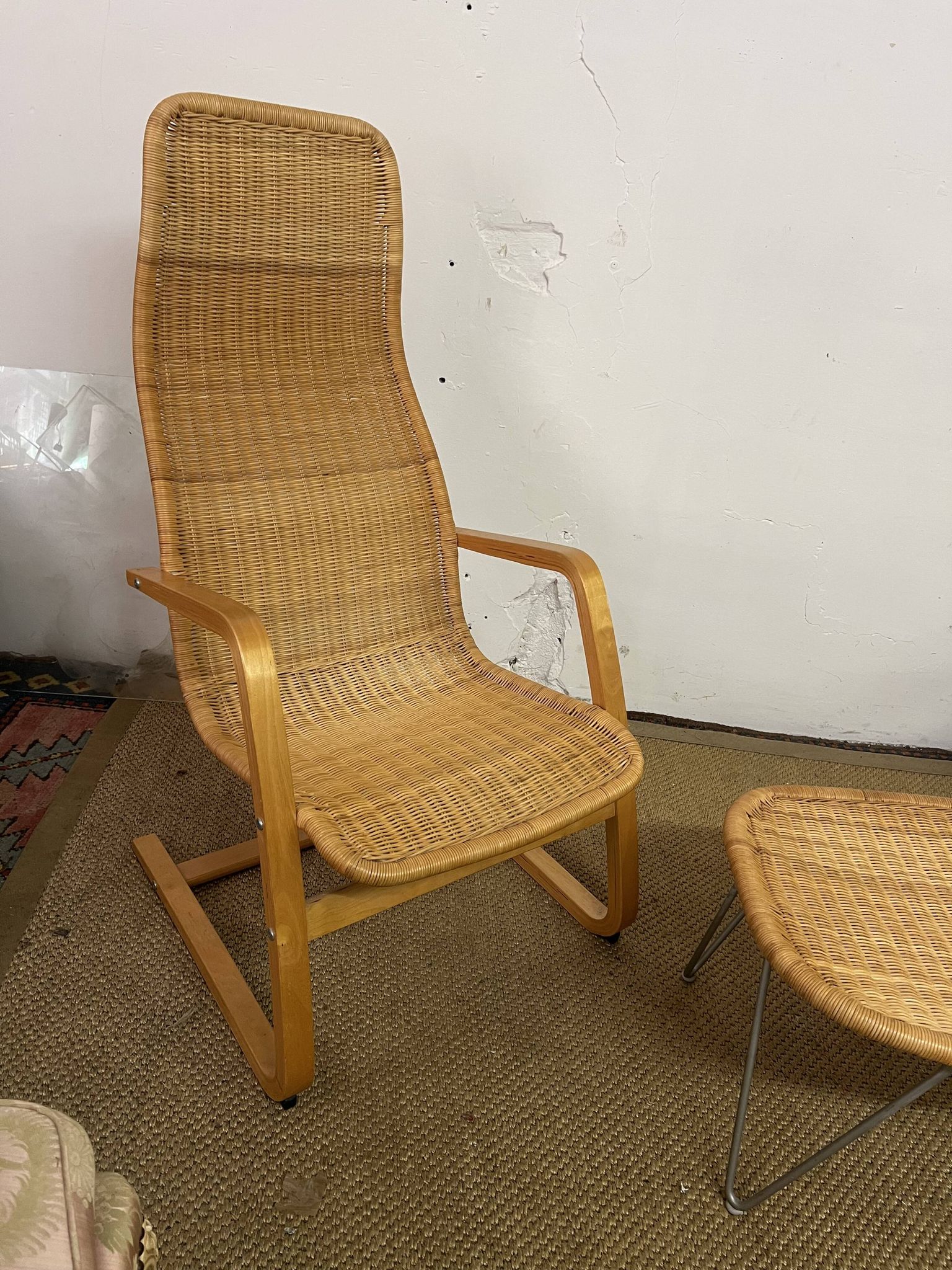 Superb set of chairs and a small wicker table.