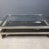 Vintage two tier belgochrom 23kt coffee table, 1970s