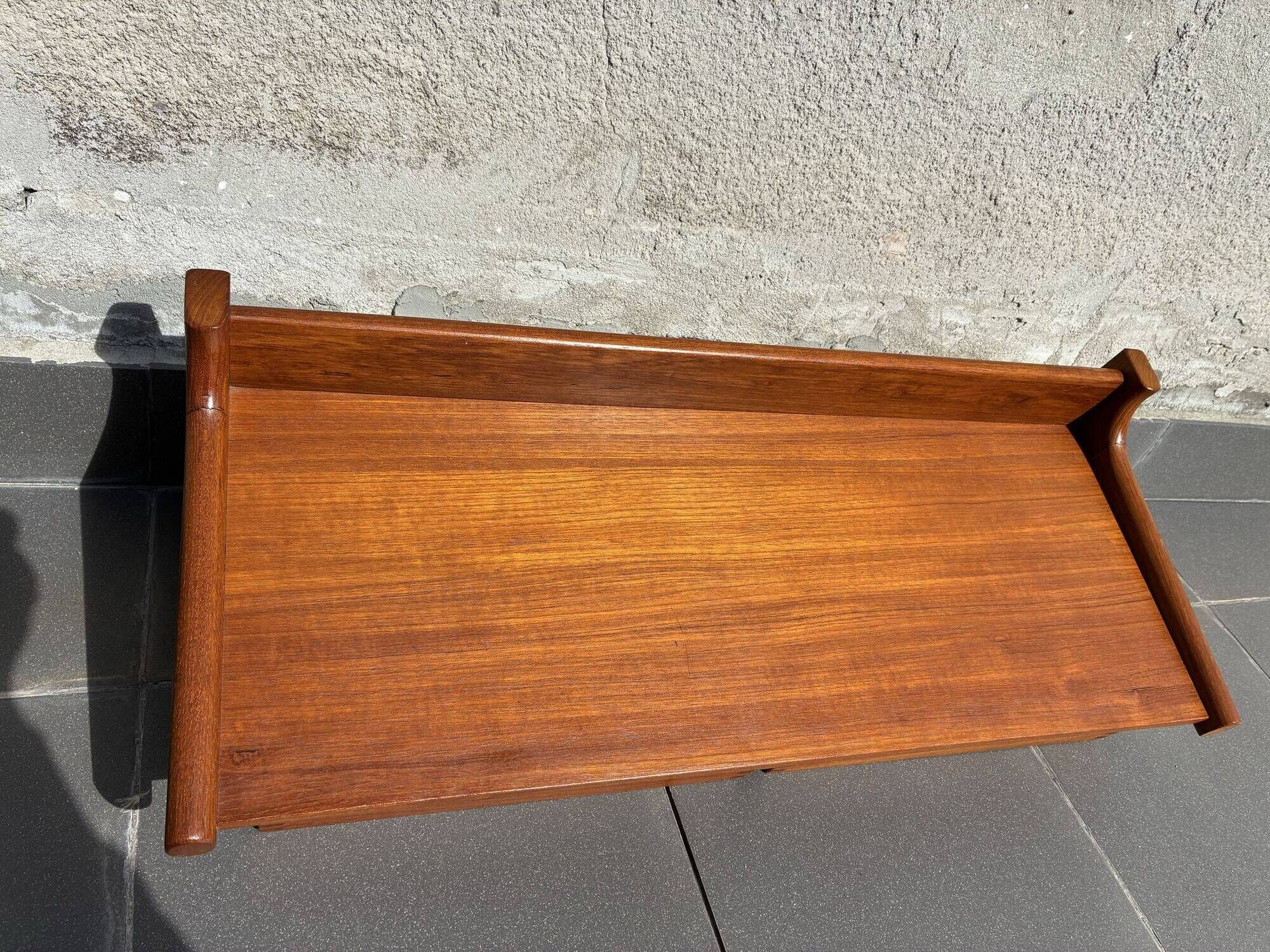Kai Kristiansen teak wall shelf with drawers, Kaagaards Møbelfabrik, 1960s