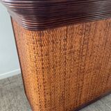 Vintage wooden and rattan counter bar