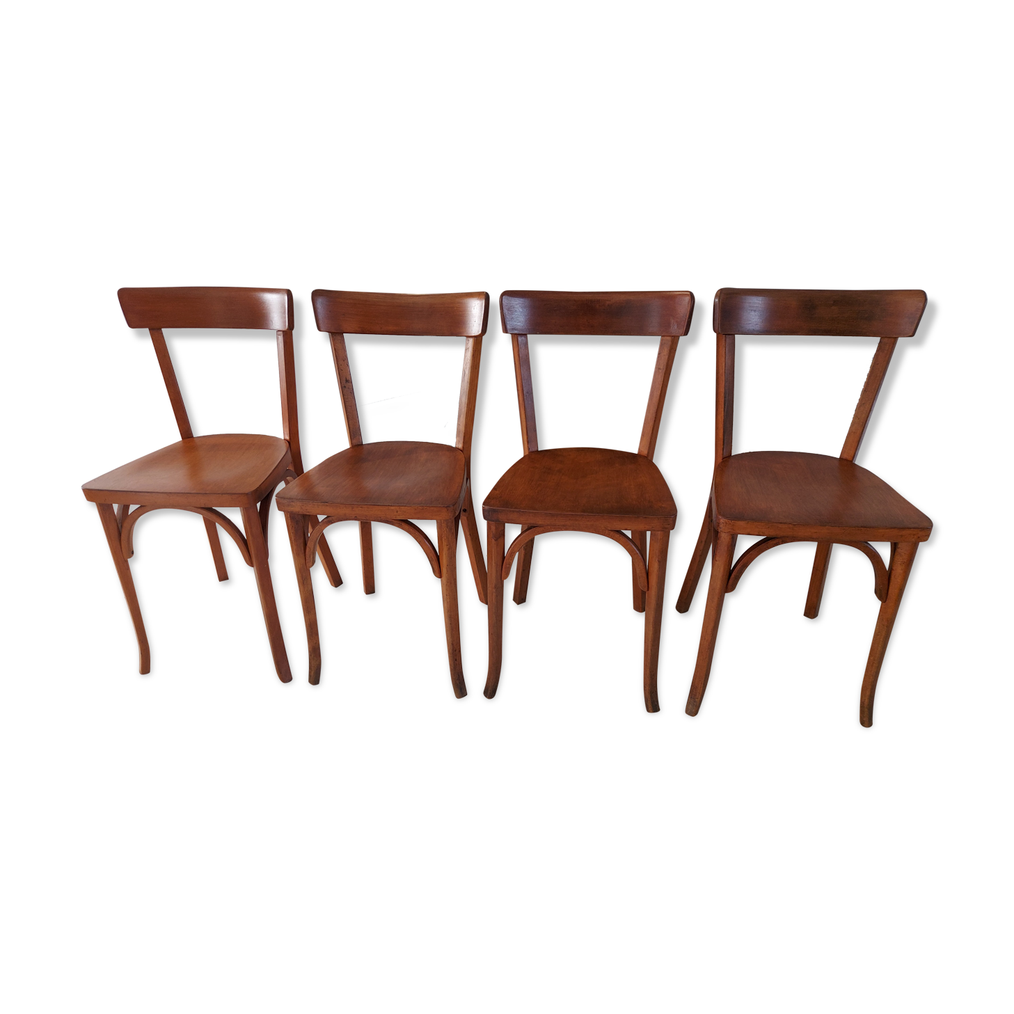 Suite of 4 chairs by Bistrot Baumann vintage 1960s