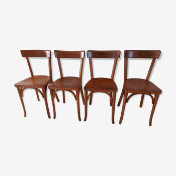 Suite of 4 chairs by Bistrot Baumann vintage 1960s