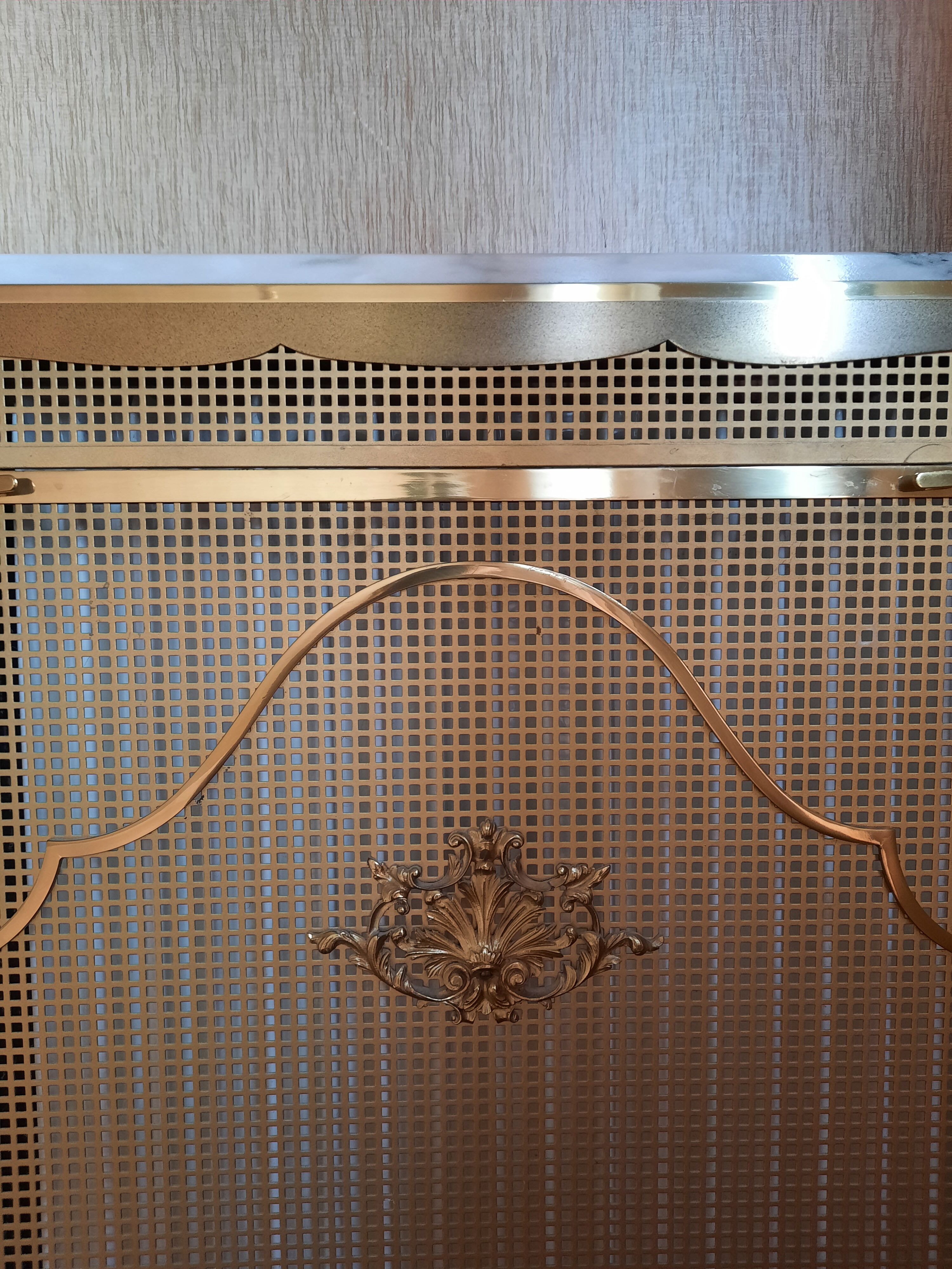 Marble and brass radiator cover