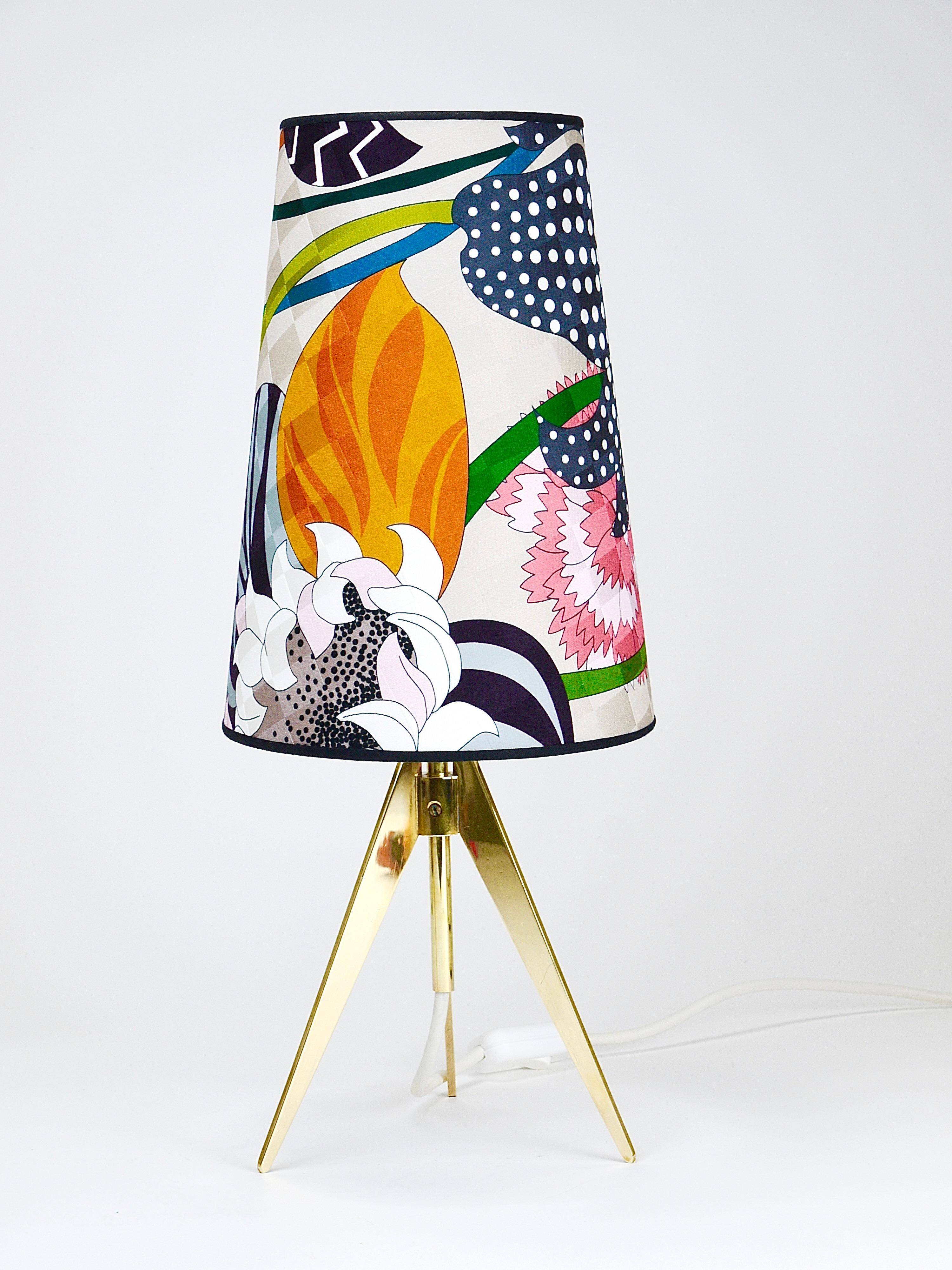 Adjustable tripod table lamp in brass Missoni x Kalmar Vienna, Austria, 1950s