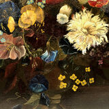 French School nineteenth oil on canvas, bouquet of flowers dated 1883
