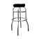 Vintage bar stool in black skai and chrome metal