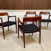 Danish teak model 56 chairs by Niels O. Møller for J.L. Møllers, 1954, set of 4
