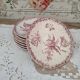 Lot de 7 assiettes ou soucoupes dépareillées Sarreguemines modèle Fontanges