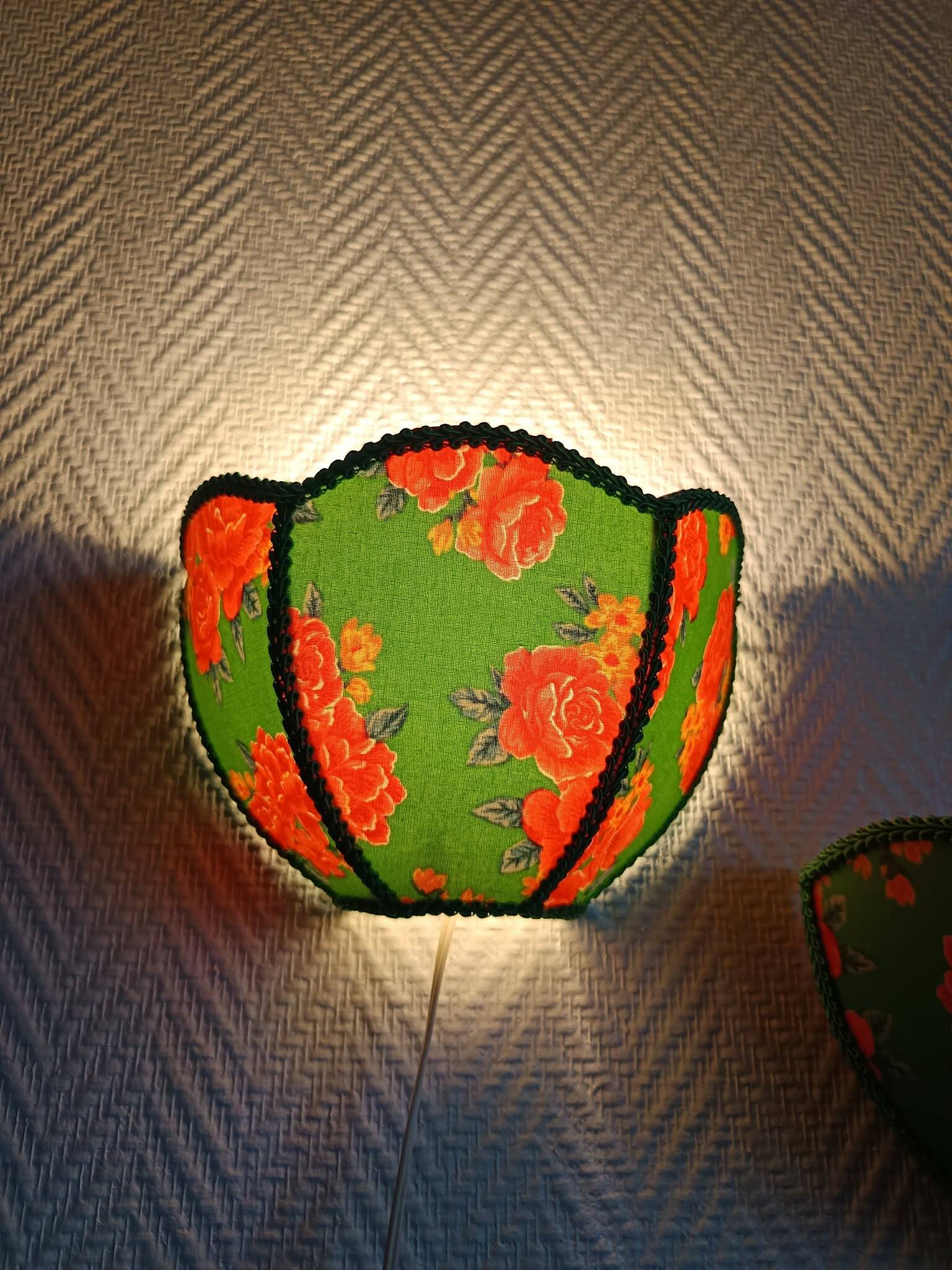 Pair of vintage flower wall lights