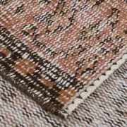 Terracotta & Rust Brown Floral Persian Rug, Turkish Vintage Antique Carpet