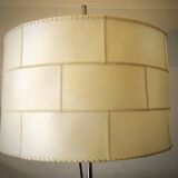 Lampadaire Cocoon avec abat-jour patchwork et pied gainé de cuir, années 1960