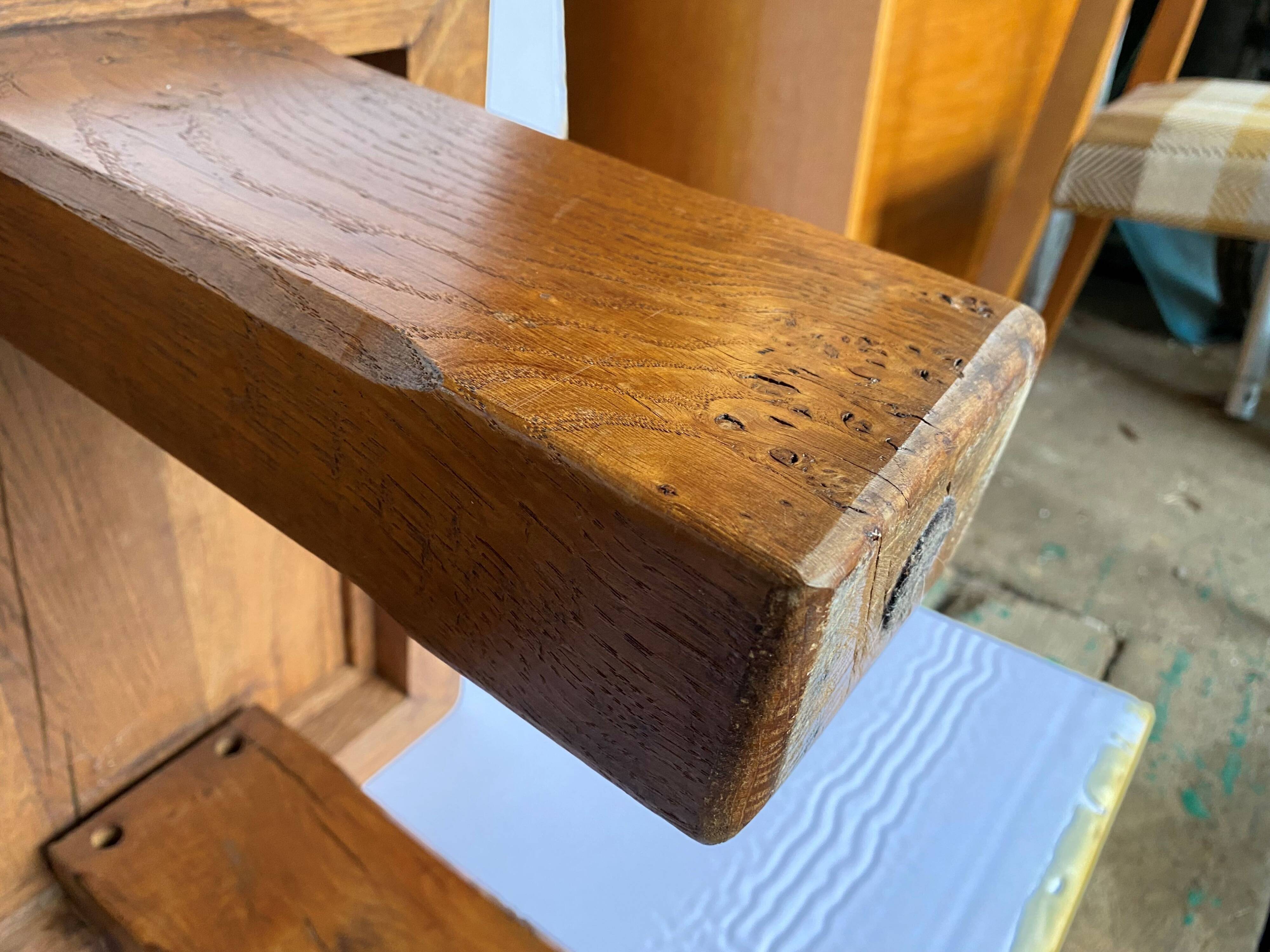 Rustic solid oak farmhouse coffee table 1950