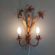 Vintage gold metal wall lamp, 70s