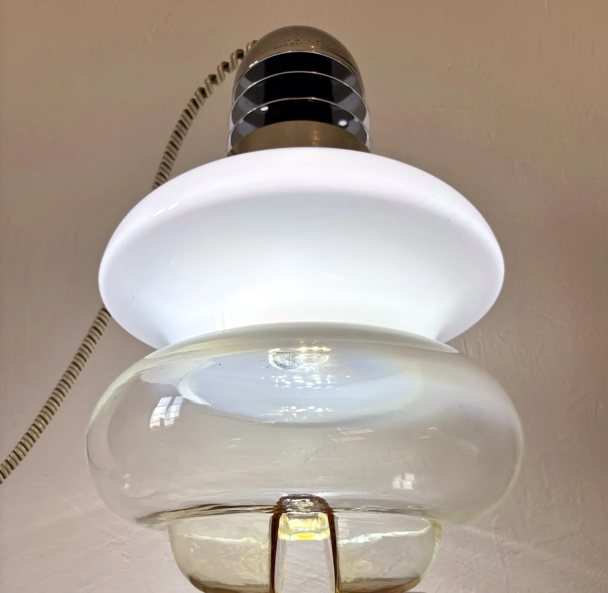 Very large vintage Italian Space Age pendant light.