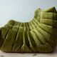 Togo set of 2-seater sofa and corner armchair in Olive Velvet