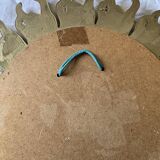 Miroir vintage 1960 soleil oeil de sorcière or bombé - 48 cm