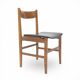 Chaises en bois vintage avec siège rembourré, années 1950, lot de 4