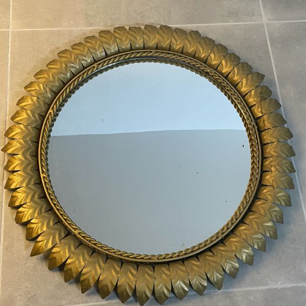 Miroir soleil rond italien années 50’s