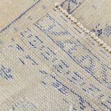 3x12 Blue & Beige Antique Vintage Runner Rug, 80x369Cm SK 23836