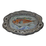 Grand plat décor poisson Dieulefit dans la drôme
