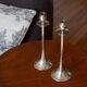 Duo of silver-plated brass candlesticks, 1950s/1960s