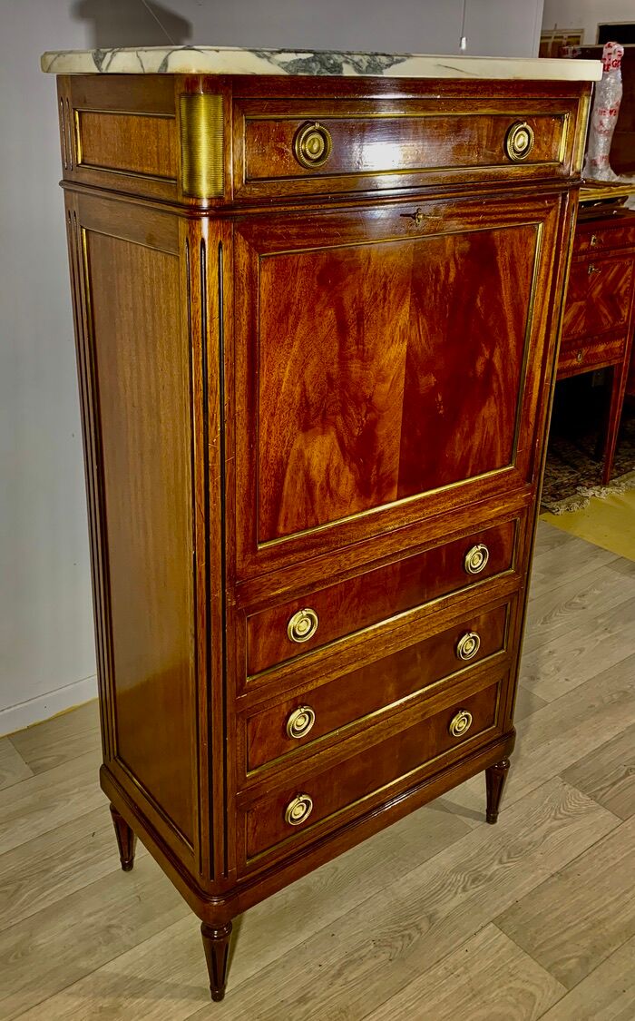 SECRETARY of Louis XVI Style, ACAJOU, nineteenth century