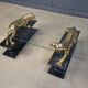 Brass and marble jaguar coffee table, 1970s