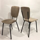 Pair of taupe velvet chairs