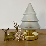 Vintage globe table lamp in frosted glass