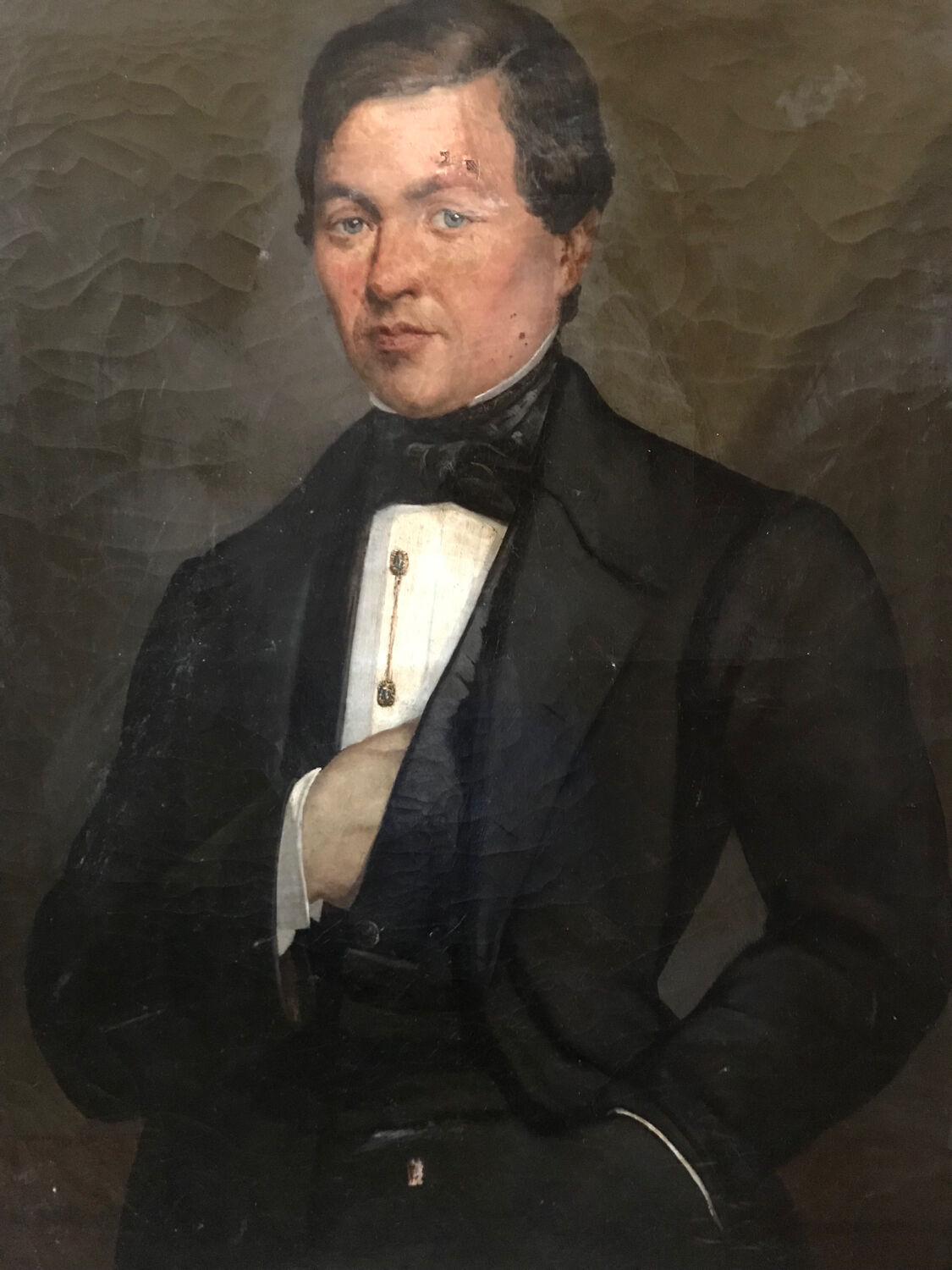 Portrait of a man oil on canvas 19th