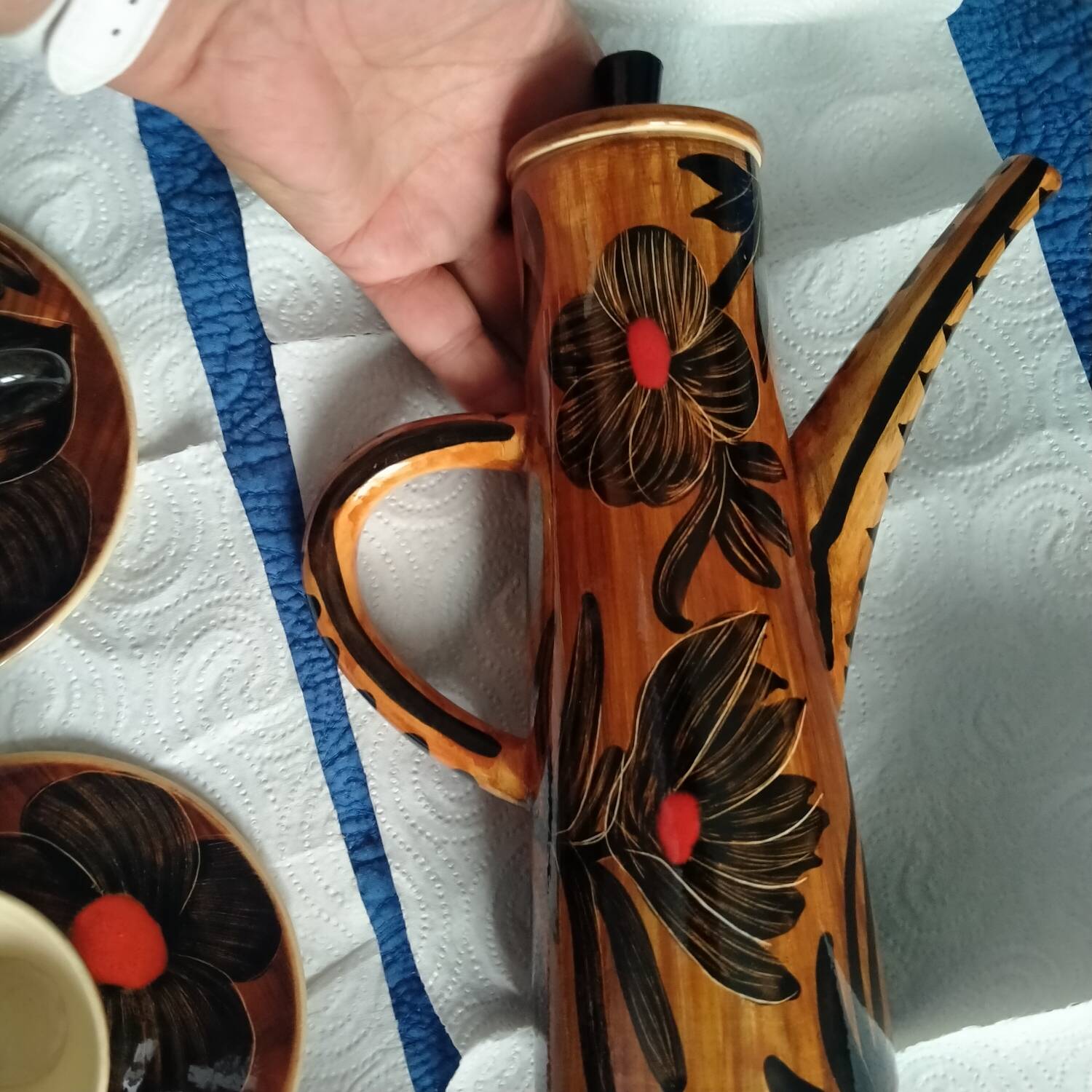 Ceramic coffee service Quimper Quercy