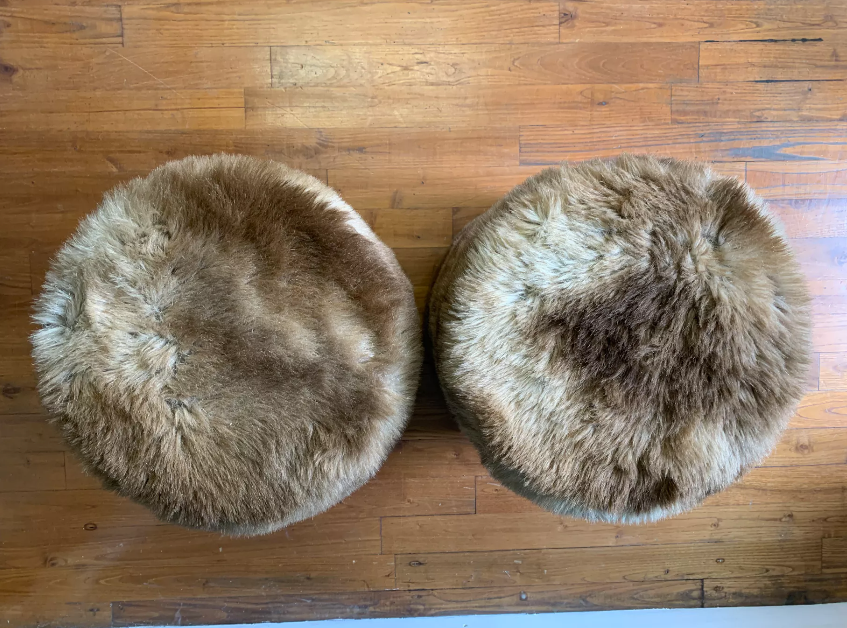 Pair of vintage poufs